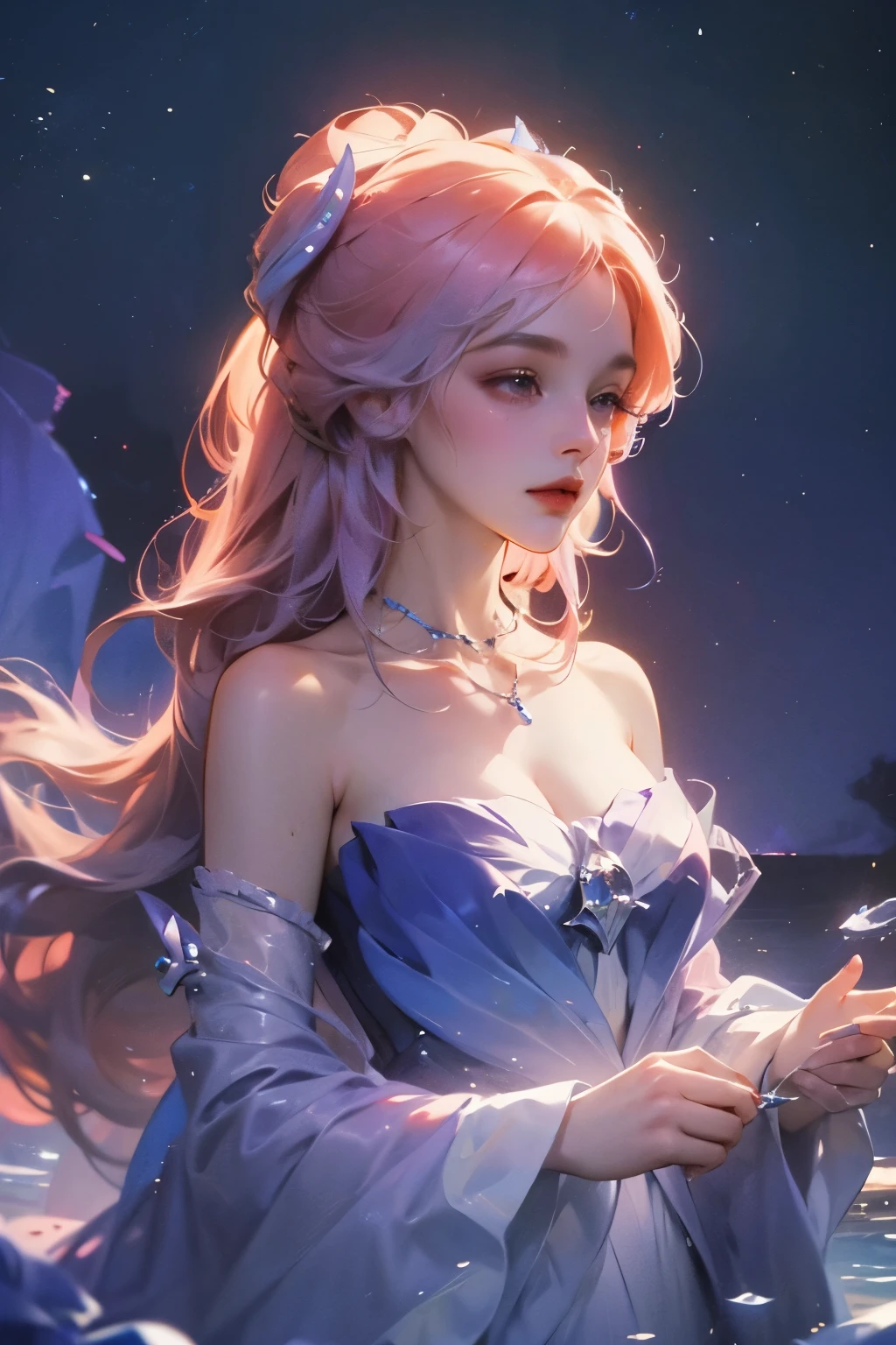 (Very detailed, best quality), floating, Extremely exquisite and beautiful dream scene,, , [(1 Girl),(Purple long hair), Delicate face, Neck strap, Elegant blue dress, Standing in the Clouds, (Wide-angle lens), (Mysterious atmosphere):1.5],, , [(Butterfly wings),(Furry cat),(Flower bouquet),(fairy tale), (Sunlight),(Soft Light),(Soft colors),(flash):0.8]