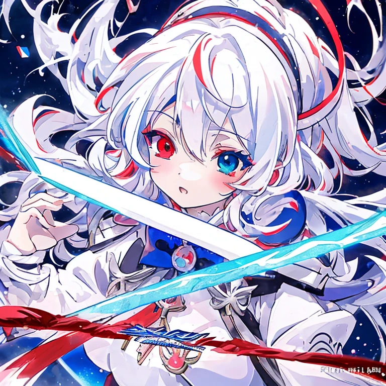 anime girl with long white hair holding a ice sword, ice magic circle, best anime 4k konachan wallpaper, white haired deity, zerochan art, anime art wallpaper 8 k, anime style 4 k, ufotable art style, detailed key anime art, anime art wallpaper 4 k, anime art wallpaper 4k, ryuko matoi, white haired, anime wallaper, (((heterochromia, blue and red eyes)))