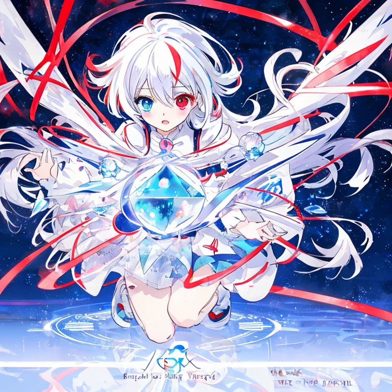 anime girl with long white hair holding a ice sword, ice magic circle, best anime 4k konachan wallpaper, white haired deity, zerochan art, anime art wallpaper 8 k, anime style 4 k, ufotable art style, detailed key anime art, anime art wallpaper 4 k, anime art wallpaper 4k, ryuko matoi, white haired, anime wallaper, (((heterochromia, blue and red eyes)))