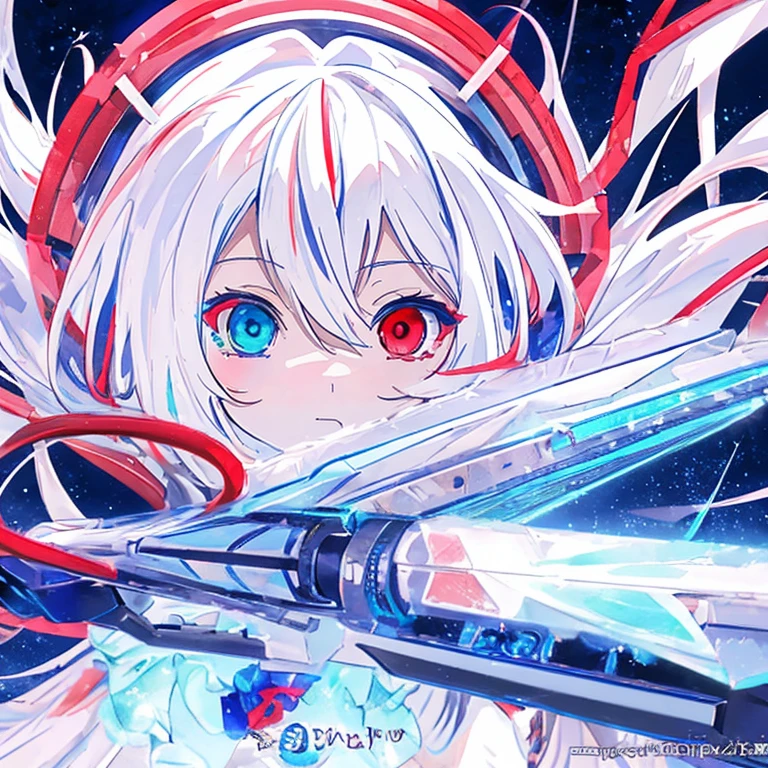 anime girl with long white hair holding a ice sword, ice magic circle, best anime 4k konachan wallpaper, white haired deity, zerochan art, anime art wallpaper 8 k, anime style 4 k, ufotable art style, detailed key anime art, anime art wallpaper 4 k, anime art wallpaper 4k, ryuko matoi, white haired, anime wallaper, (((heterochromia, blue and red eyes)))