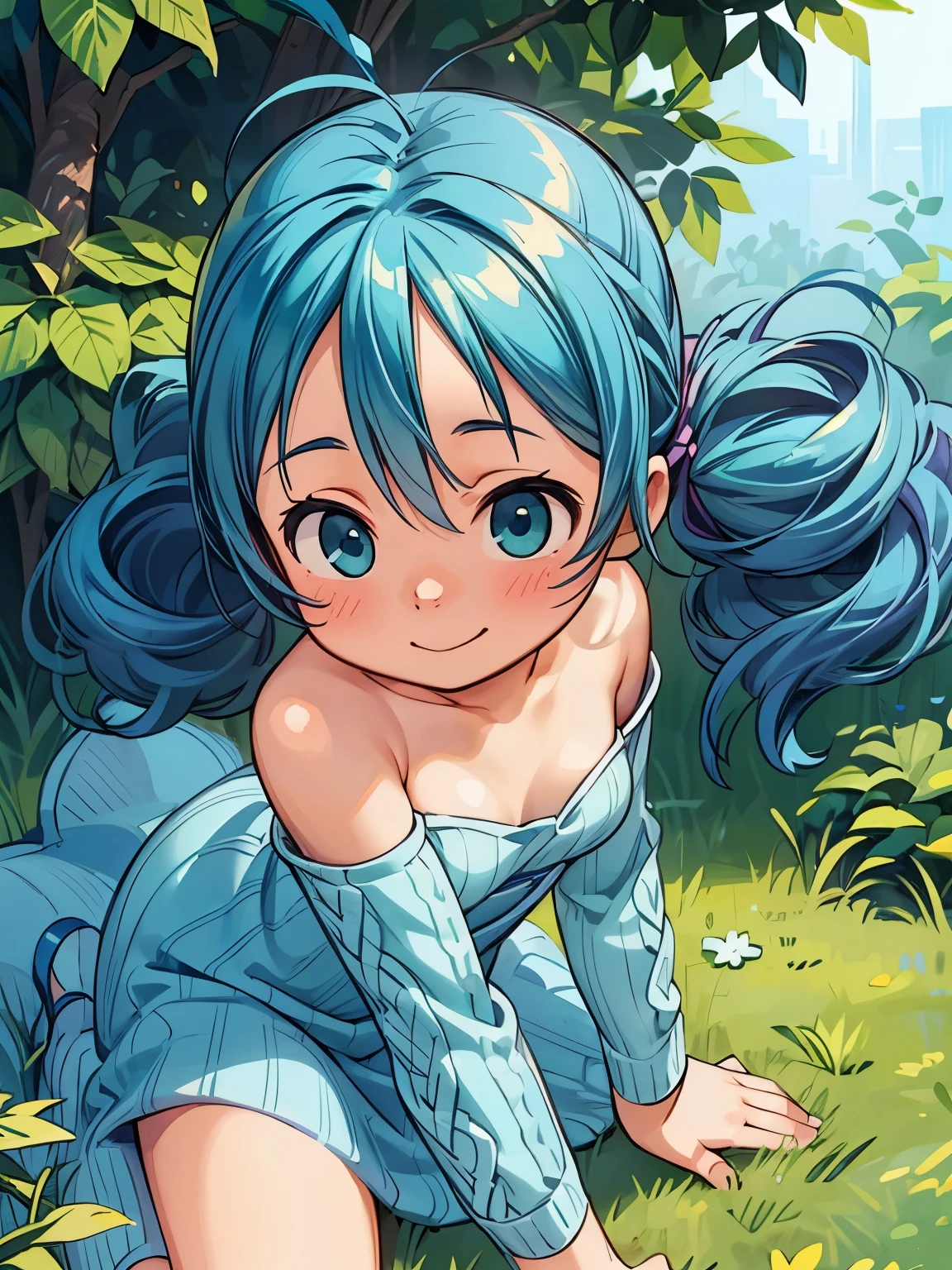 (masterpiece、highest quality、highest quality、Official Art、Beautiful and beautiful:1.2)、(One girl:1.3)Hatsune Miku、Twin tails,Big Breasts,(masterpiece:1.3, highest quality, Ultra-high resolution, Very detailed), (Realistic, photoRealistic:1.4), Beautiful illustrations, Perfect lighting, Natural light, colorful, Written boundary depth, ,
Beautiful detailsまでこだわった髪, Beautifully detailed face, Beautiful details, Beautiful clavicle, Beautiful body, Beautiful breasts, Beautiful thighs, Beautiful legs, Beautiful fingers,
View your audience, 1 girl, Japanese, high School girl, (Perfect Anatomy, Anatomically correct), Cute and symmetrical face, Baby Face, Perfect Face, Perfect Eyes, Shiny skin, thin,
(Long Hair:1.7, Wavy Hair:0.8, Blue Hair), Antenna Hair, Hair between the eyes, Emerald green eyes, Long eyelashes, (Big Breasts:0.8, Captivating thighs),
((Long sleeve light purple knit dress, Black tube top)),
(Beautiful views), summer, evening, (School), (Cute Smile, Upward glance),