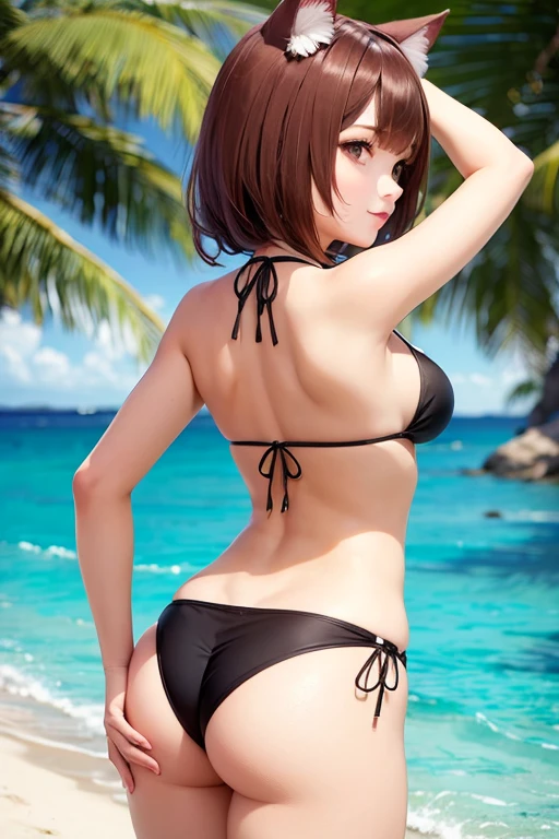 Cat ear, Bikini, Butt