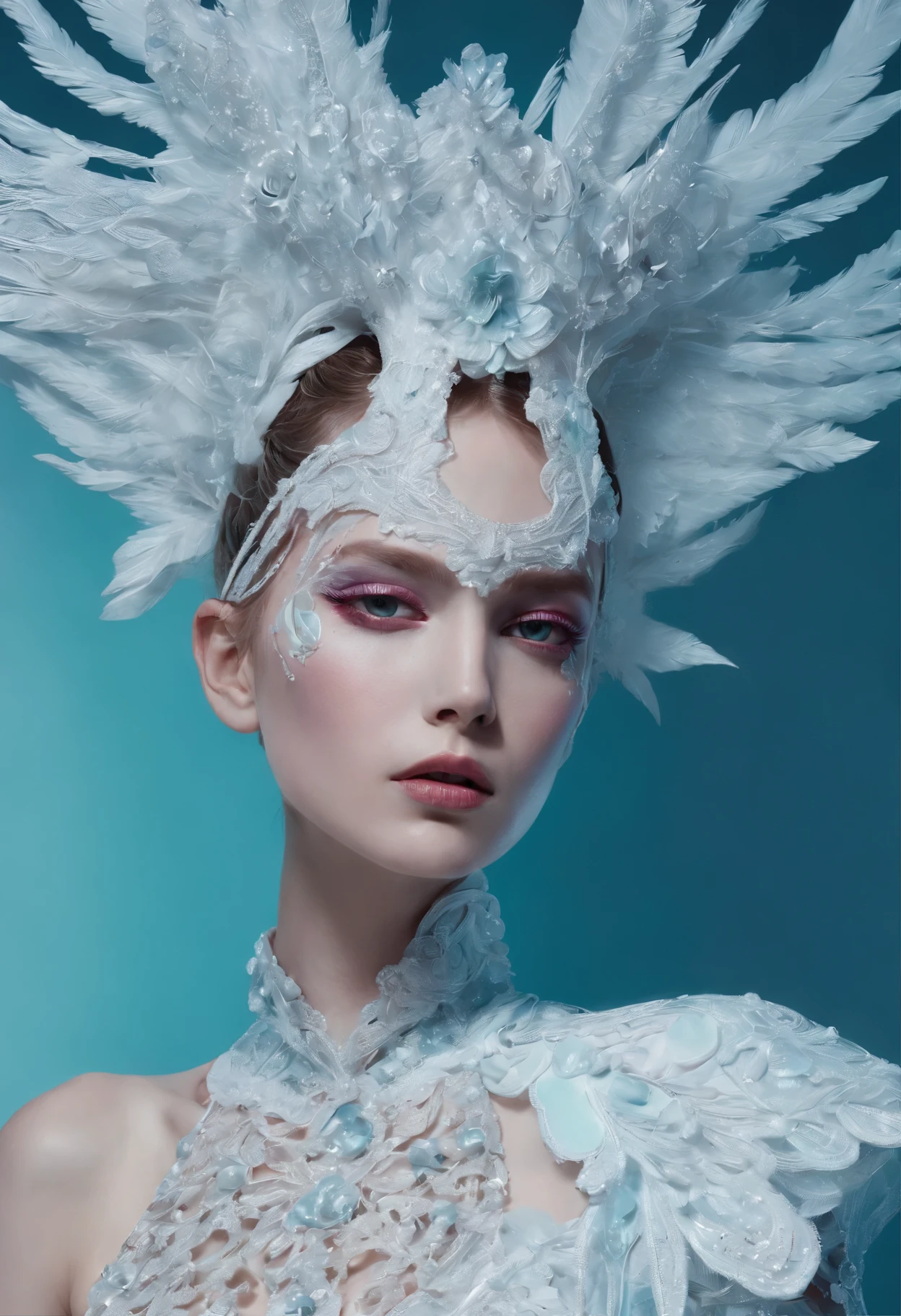 (Male skeleton wearing blue flowers on their heads and female skeleton wearing haute couture wedding dress), ((( Skeleton ))), (Half-body skeleton,),(Haute couture wedding dress blends perfectly with cutouts:1.37), Love and death, (Tutu dress:1.1),(flowers grow from the body:1.37), (Perfect skeletal hands and face:1.37), skullgirls, ska skeleton and girlfriend,, (Hug pose:1.37), skull bones flowers, Pedras preciosas,fresh flowers,butterflys,Butterfly,(Emerald gemstone eyes:1.37)
surrealism,Imaginative,Fever-Dream,impossible,Dark fantasy,Bejeweled,Ultra-sharp details
background:Green and red sky planet