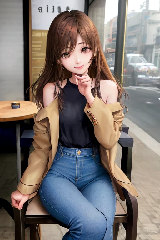 a women, (blush), ecstasy face, earrings, necklace, straddling to hit her cute panties on the corner of the table, open legs, raise leg, open mouth, (masturbation), large mall, ceiling, place where many people, (anime background),