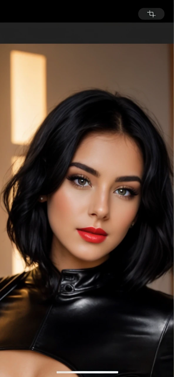Realistic photo of a beautiful k4t13m woman, 1girl,solo,long hair,looking at viewer,blue eyes,simple background,black hair,upper body,lips,makeup,lipstick,pale skin,realistic,red lips, soft lighting, professional Photography, Photorealistic, detailed, RAW, analog, sharp focus, 8k, HD, high quality, masterpiece