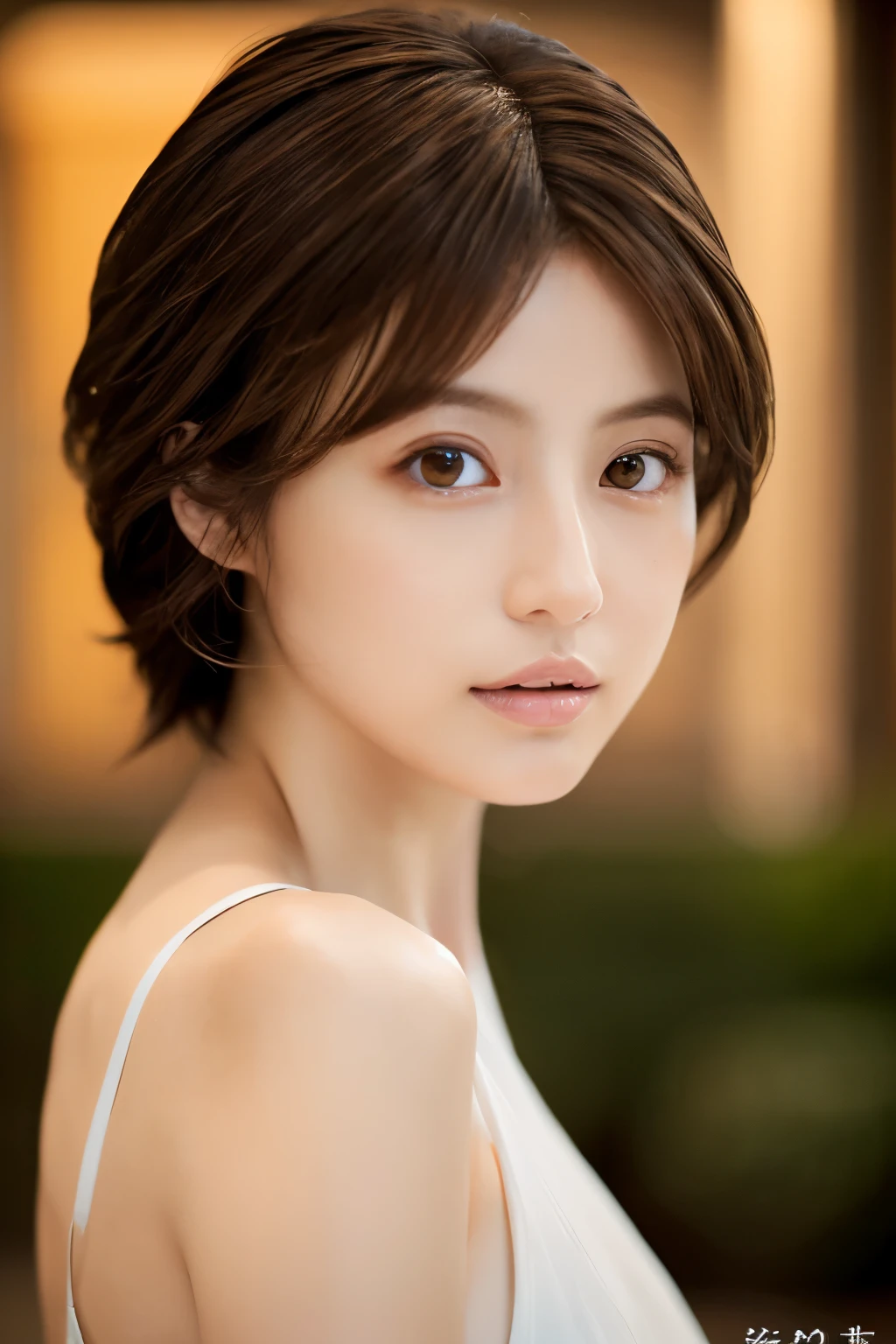 Top quality, realistic, perfect human body structure, very detailed, very delicate and beautiful, RAW photography, professional lighting, luminescence, depth of field, single focal, full body, Skinny Japanese lady, 30 years old lady, brown hair, small head, beautiful eyes, real face, realistic skin, detailed eyes, (fashionable hairstyle: 1.3),