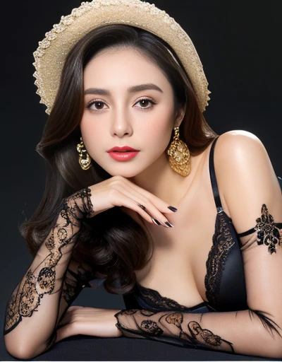 Attractive beautiful woman:1.3、(Light brown short hair 1.3、Bust size 90cm D cap:1.2))well-proportioned body,Tall body,Height: 172cm, Weight: 55kg((Artistically beautiful fingers and hands perfectly aligned、Elegant.:1.2,Anatomically correct:1.3,Sensitive))((黒のHigh heelsと豪華なレースの装飾,Beautiful legs in elaborately decorated, ornately patterned stockings,wearing the garterbelt,High heelsを着履が必須:1.3))nice&rich,Spread your legs,Valley 1.4、Sexy Looks、Big eyes、Highly detailed face、Very fine eye、Ultra-detailed skin、Very thin needles、Ultra-detailed expression 、Ultrafine Fiber、Korean Beauty、Earrings、Beautiful long legs、High heels、Cute beautiful girl,Luxurious, Baroque gold interior((Marian Rivera,Luxury Beauty)), 30 years old,A5 Rank,first class,Otoro ((tight, Transparent black silk lingerie with luxurious gold embroidery and luxurious lace.)),(((Black Pearl Necklace)))((Black satin elbow-length gloves are a must)) ,Too Bold a Provocation,((MSpread your legs in a U shape)), Because I'thin, Abdominal muscles,Bokeh, Mischievous face, Provocative Gaze,Hairy, Wet,Glamour, Natural Makeup, Pink Lips, Brown Weavey Longhair,smile, (highest quality, 8k, Tabletop, Hmph: 1.3), Nikon Z85mm, ((highest quality)) ((Tabletop)), Intricate details, Sharp focus, Professional, Realistic, Real Life, 超Realistic, Photorealism, Professionalカメラマン撮影クオリティ (Tabletop, highest quality, (((Looking into the camera)))、((((Serious Eyes)))、(((Add highlights to the eyes)))、(((Looking into the camera)))、幸せそうにsmile,Perfect Makeup,smile,(((Delicate gold stiletto heels)))、(((whole body)))((Highly detailed face)), Luxury Bedroom,((highest quality)), She spreads her legs to reveal the beauty of the fabric between her legs in her black silk lingerie