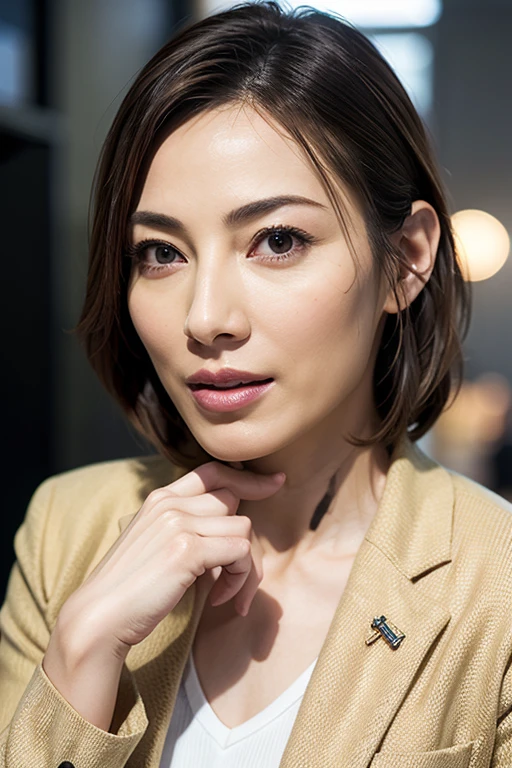 UHD, retina, textured skin, anatomically correct, high quality, highres, best quality, Award winning beautiful Japanese actress,(photo Realistic:1.4), (hyper Realistic:1.4), (Realistic:1.3),Very detailed, Edge Orgasm,顔 Focus, Age 35,Realistic skin texture,business suit,