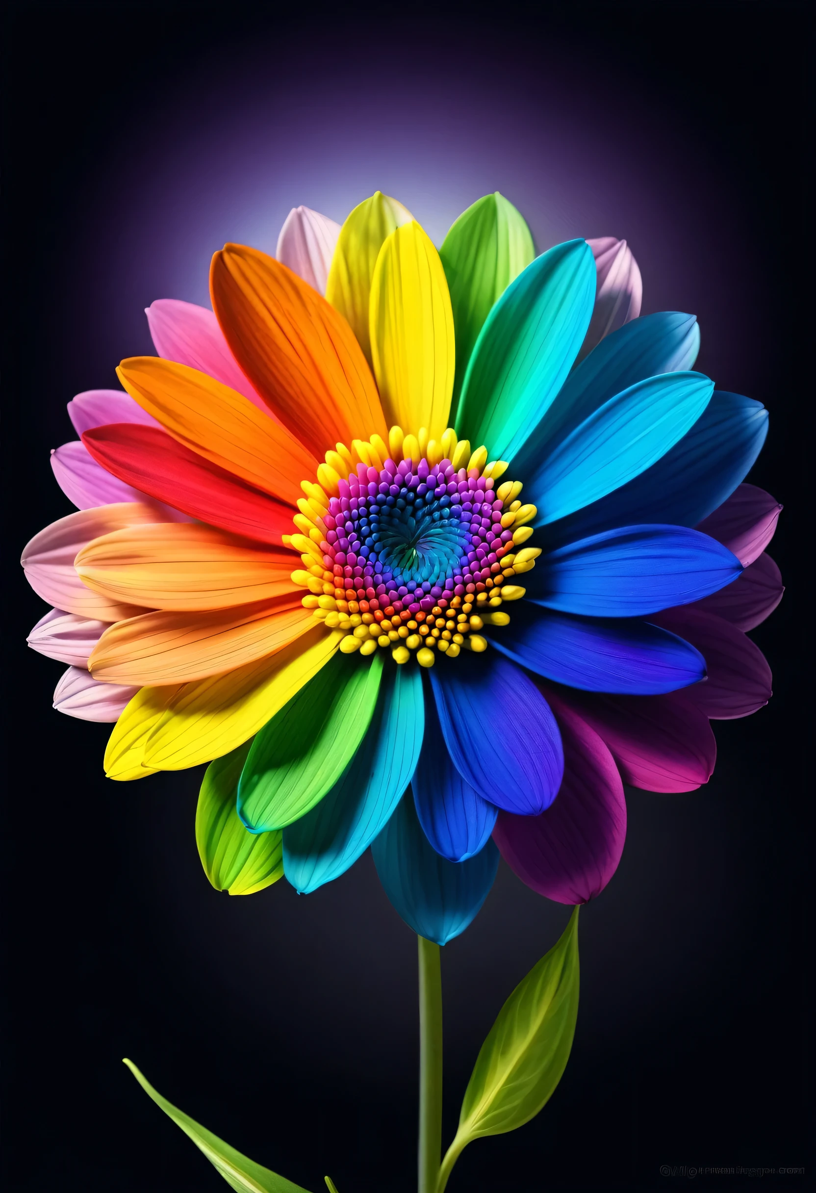 A rainbow flower,Perfect flower,reality,high quality,artistic conception,Light