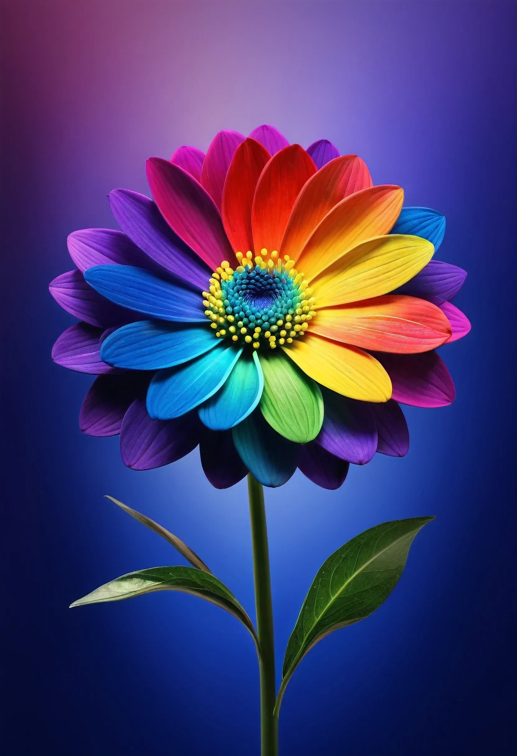 A rainbow flower,Perfect flower,reality,high quality,artistic conception,Light