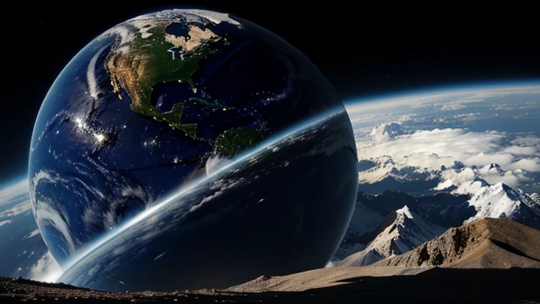 Zeichne einen vergifteten und lebensfeindlichen Planeten.