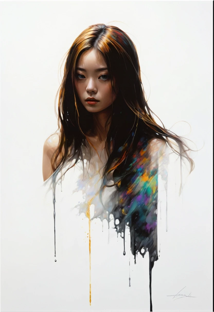 (masterpiece, top quality, best quality, official art, beautiful and aesthetic:1.2), (1girl), extreme detailed,(fractal art:1.3),colorful,highest detailed chiaroscuro technique on illustration of an elegant oldies , wet hair, vintage, eerie, matte painting, by Hannah Dale, by Harumi Hironaka, extremely soft colors, vibrant, highly detailed, digital illustrations , high contrast, dramatic, refined, tonal, emotional expression, golden ratio