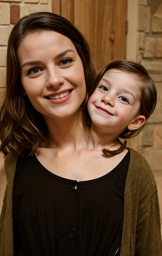 2heads, two headed girl, (one head adult:1.5), (one head young child:1.5), (female:1.5)