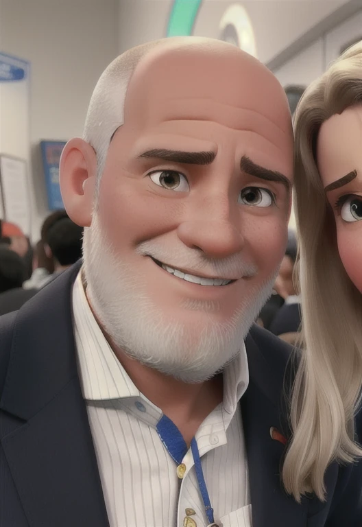 A nice white man, careca, estilo Disney Pixar