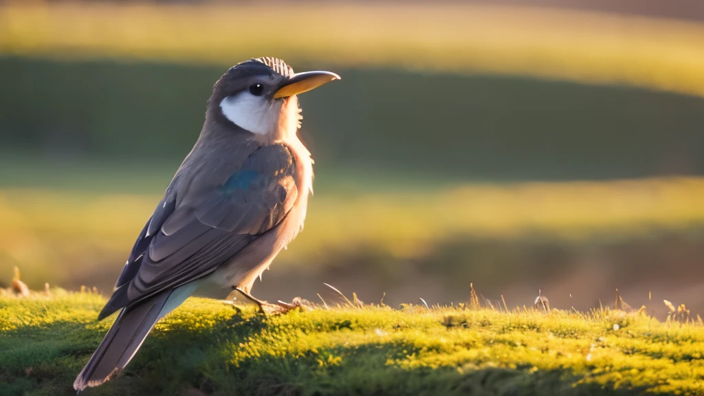 Best quality, masterpiece, 4K, Early morning, some birds are singing, close-up of birds, there are several birds, the body of the bird is complete, the whole bird