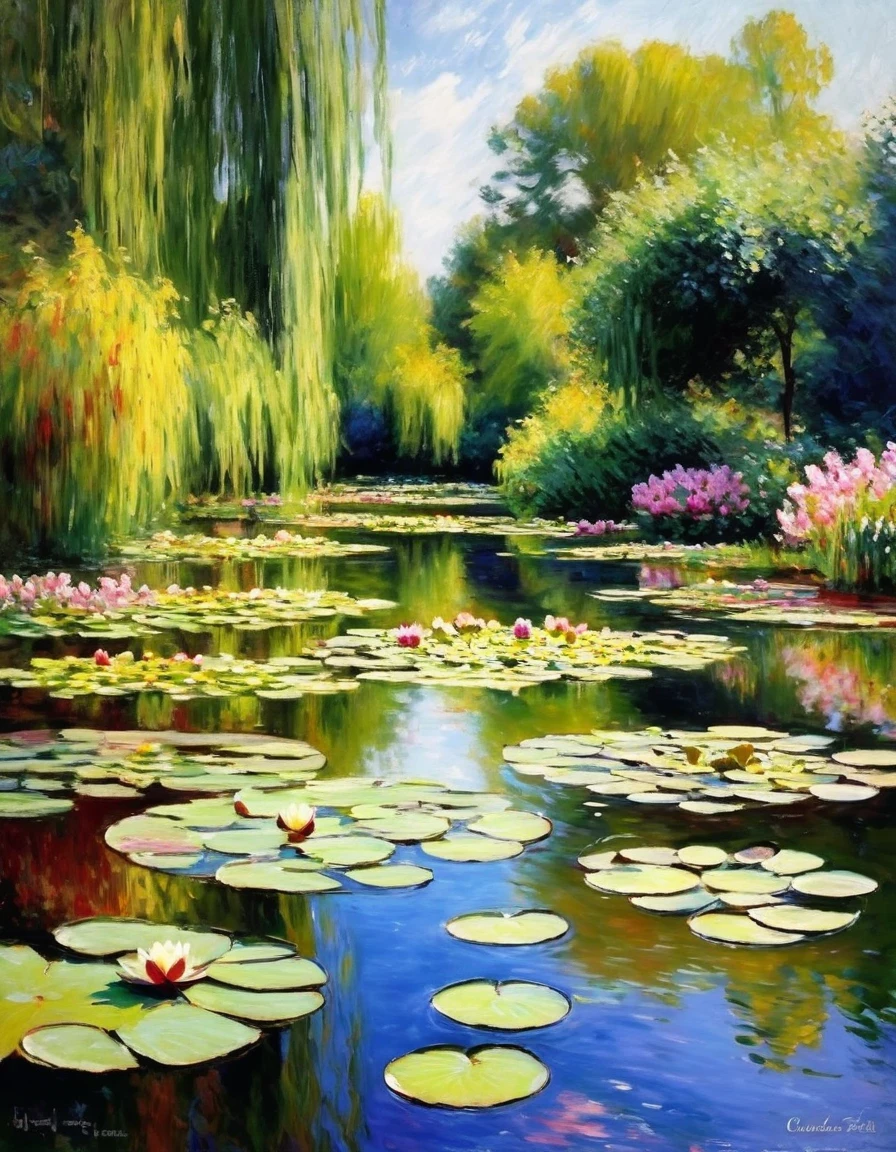 Claude Monet Style/Claude Monet style，Water Lily，garden