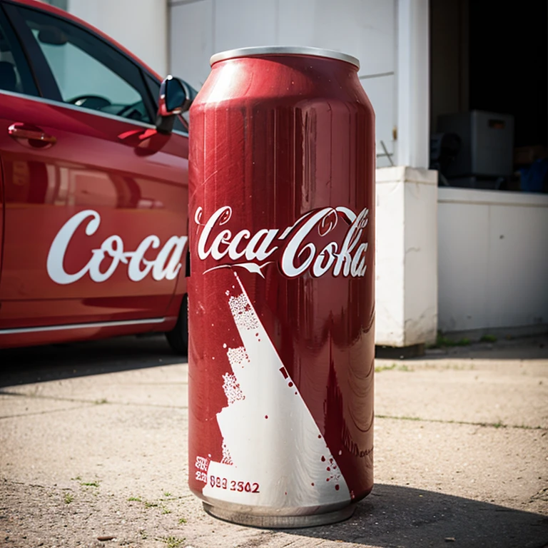Create an image of a Cartoon character with a special edition Coca Cola can 