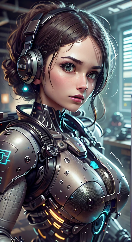 ((Melhor qualidade)), ((obra-prima)), (altamente detalhado: 1.3), 3D, Shitu-mecha, Beautiful cyberpunk women with their mecha in the ruins of the city of a lost war, tecnologia antiga, HDR (High Dynamic Range), Ray Tracing, NVIDIA RTX, Super-Resolution, Unreal 5, Espalhamento subsuperficial, PBR texturing, Post-processing, anisotropic filtering, Profundidade de campo, Maximum clarity and sharpness, Texturas multicamadas, Albedo e mapas especulares, surface shading, Accurate simulation of light-material interaction, perfectly proportions, Octane Render, dual-tone lighting, ISO baixo, white-balance, rule of thirds, aperiatura ampla, 8K RAW, sub-pixel eficiente, sub-pixel convolution, luminescent particles, espalhamento de luz, efeito Tyndall , with computer in hand