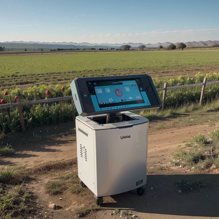 Una maquina equipada con inteligencia artificial, monitoreando el campo y recogiendo fresas