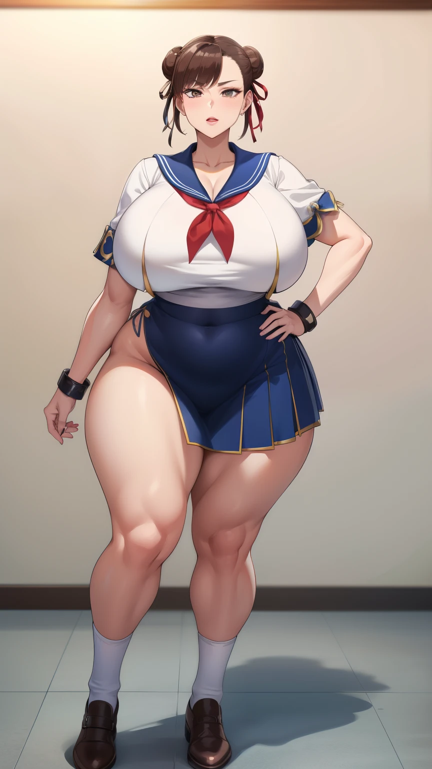Big Breasts, Big Hips,Full Body Shot, Mature mother, Whipping the lower body, Plump thighs, ox, Seductive mature woman, Perfect body, Plus Size Model,high school girl,Sailor suit, The skirt is short,Mature woman wearing Sailor suit,Chunli