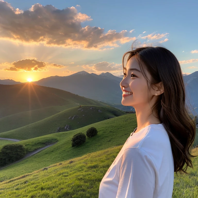 hair, Hmm., highest quality, masterpiece: 1.2), (Realistic, photoRealistic: 1.37),Spectacular view of the sunset shairy and clouds、Amazing mountain views、3 slim beauties, (slim face),Happy、 the best smile、Fox face、Berry Short、(Because I&#39;thin), (Brown Hair), (Shortcuts), Long sleeve shirt、Winter Fashion、Columbia、Brazilian、Japanese、Dutch、German、Portuguese、Belgian、Italian、French,Champagne、sparhairling wine、 (erupt), (slim body), (Brown Hair), (Shortcuts), Pure beauty、cheehairs turn a little red, (39 years old), 38 years old, alone, Outside the window, a beautiful and detailed night view unfolds......, restaurant, wine glass is sitting, At night, In a prominent place (from the Upper Body) Nova Frog Style, actress, model, Upper Body, White wine, slim, wine glass, Very beautiful night view, wine glass Put in the Middle, Happy smile, (smile: 1.15), 