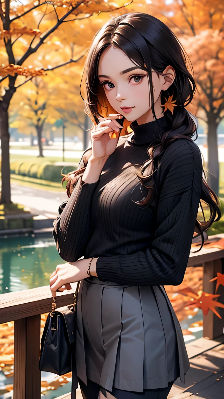highest quality、High resolution、Detailed Background、(Beautiful face in every detail:1.4)、Anatomically correct、(Detailed facial expressions)、(Detailed eyes:1.2)、20 generation beauties、(Highly detailed face:1.4)、Brown Hair、Black Hair、Bobcut、Braided long hair、Wavy Hairstyle、well-groomed eyebrows、Cute Eye Makeup、Cute Lip Makeup、Autumn leaves around the Japanese garden and temple gate、Cute gestures、Fit on one screen、Calm atmosphere、
(A beautiful woman enjoying the beautiful autumn leaves and autumn scenery:1.5)、
Ueno Park:In a park with beautiful autumn leaves、We especially recommend the area around the pond and the iconic Tokyo Metropolitan Art Museum in Ueno.、
Meiji Jingu Gaien:This vast park features walking paths lined with ginkgo trees and beautiful autumn foliage.、
Jindaiji Temple:You can enjoy beautiful autumn foliage at this ancient temple located along the Tama River.、
generation々Tree Park:A vast park in the city center dotted with beautiful autumn foliage、
Inokashira Park:You can enjoy the autumn leaves at the pond and square in Inokashira Park.、
Choose a turtleneck sweater in a simple cof you wear a tailored jacket over it, you will have a mature look.、For your jacket, choose autumn colors or a checked pattern to make it more stylish.、Wide pants give a mature impression.、
Try pairing your dark-toned pants with a silk blouse or shirt.、
Wearing heeled boots will add a stylish touch to your outfit.、
Pleated skirts are an item that accentuates femininity.、
Balance out your autumn-colored skirt with a simple knit sweater.、For your feet, choose boots or pumps for a more elegant look.、
This knit dress with a warm autumn feel is perfect for grown-up women.、
Turtleneck and hooded designs、Wear boots or loafers on your feet.、
very beautiful