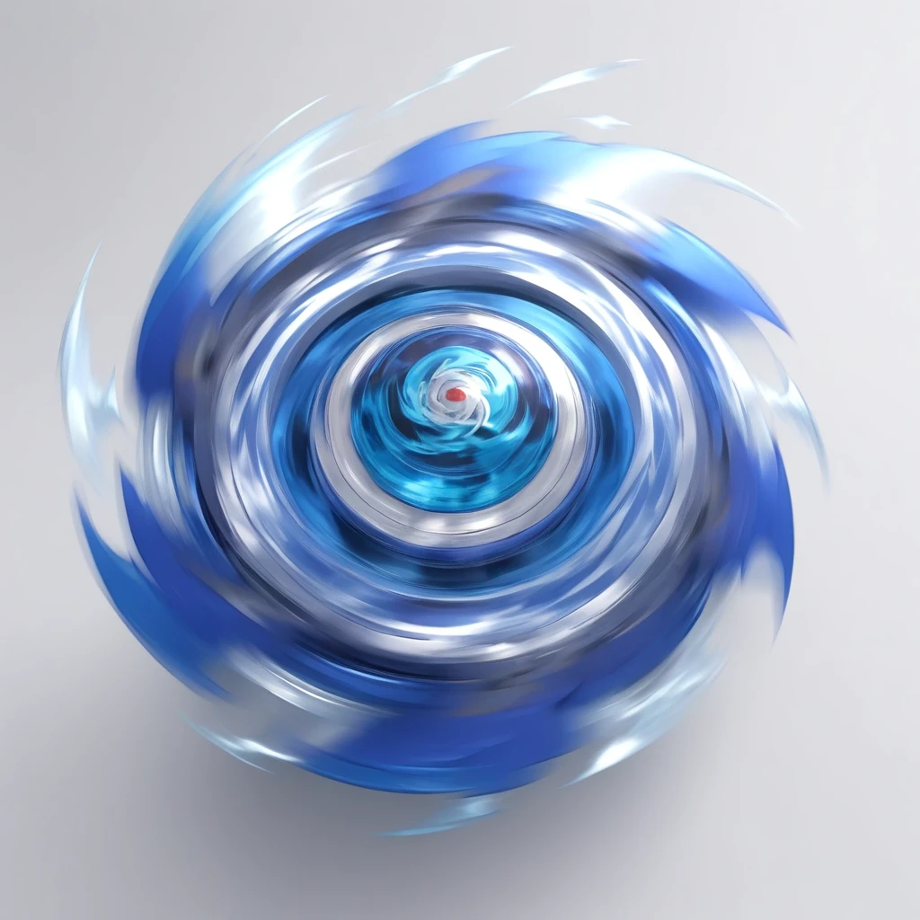 masterpiece, best quality, black and white sketch, ultra-detailed sketch of a dark blue Beyblade top mid-spin, capturing the motion and energy as if it has just been launched. The spinning should create an intsense blur effect around the whole beyblade, emphasizing the speed and dynamism of the Beyblade. There is wind whipped up around the beyblade. The beyblade should also be angled in a specific direction. The background should be simple and suited for a card game. The beyblade should not take up the whole space to allow for ample background space. Fit everything in the image, nothing should be cut off. The top should show very rapid motion lines and distortion to convey movement, intense blur effect, Anime-influenced graphic look, no human, anime-inspired style, isometric view, no people, no person