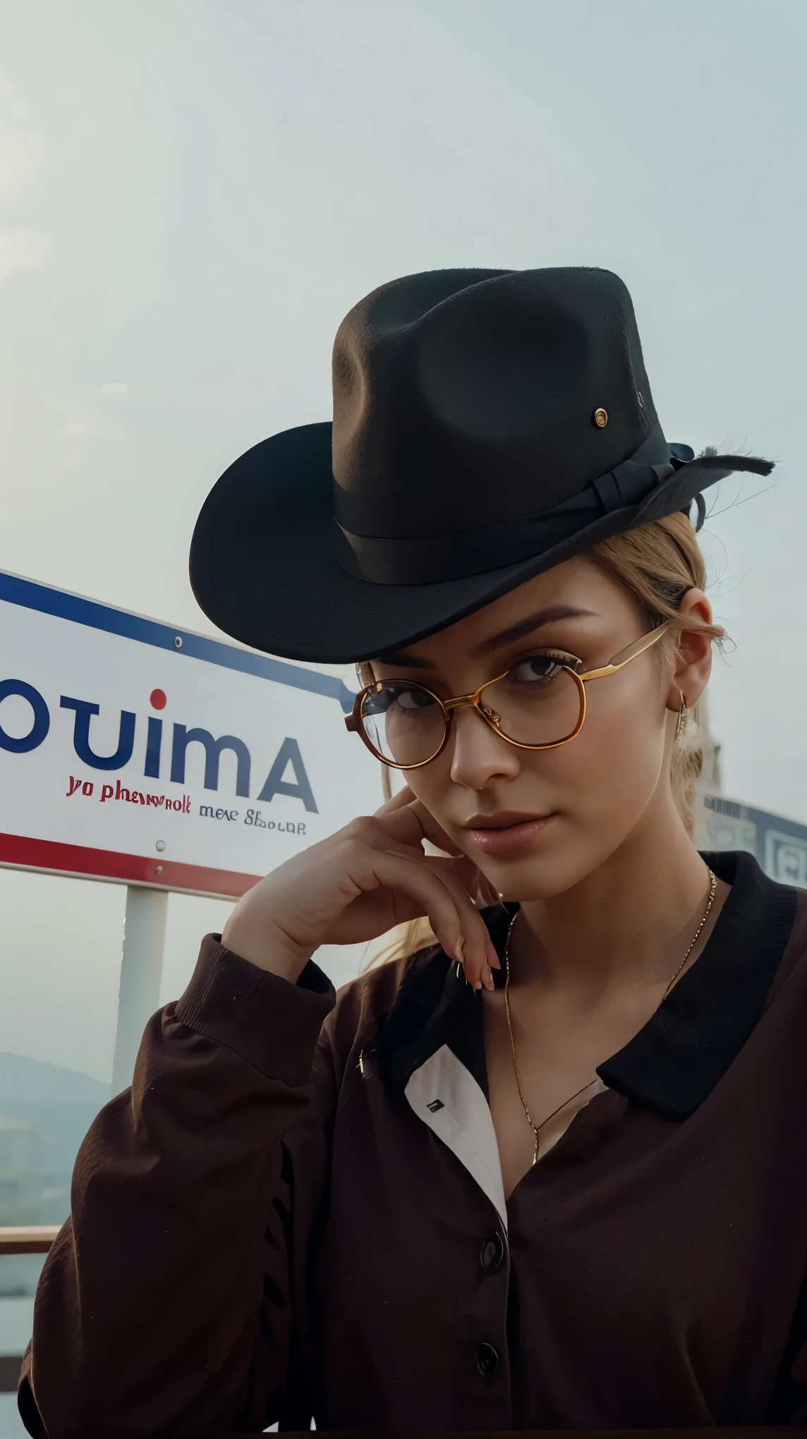 Leave the hat and glasses on your face  