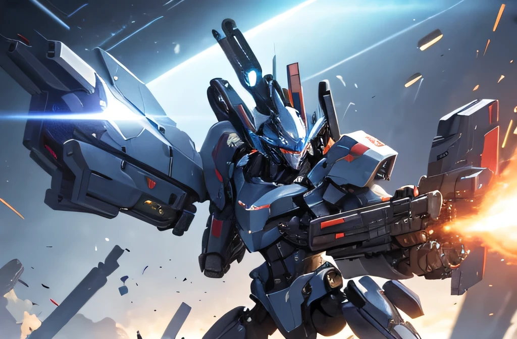 The robot I made had cannons on both shoulders.、He has a beam rifle in his right hand、He has a shield in his left hand。and、Box-shaped missiles are packed into the base of both legs.。The robot's head is equipped with sensors to improve its enemy detection capabilities.。The eyes look like those of a mass-produced GM.