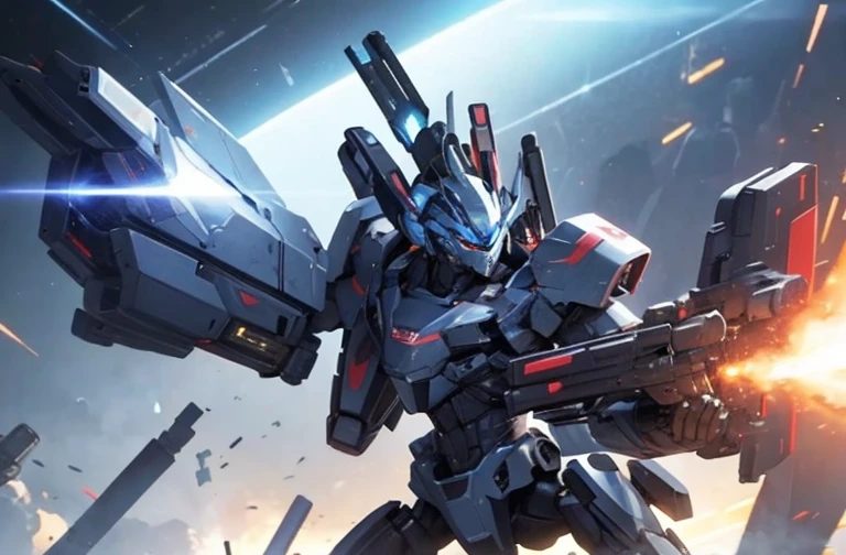 The robot I made had cannons on both shoulders.、He has a beam rifle in his right hand、He has a shield in his left hand。and、Box-shaped missiles are packed into the base of both legs.。The robot's head is equipped with sensors to improve its enemy detection capabilities.。The eyes look like those of a mass-produced GM.。The color scheme is green like the Self-Defense Forces。