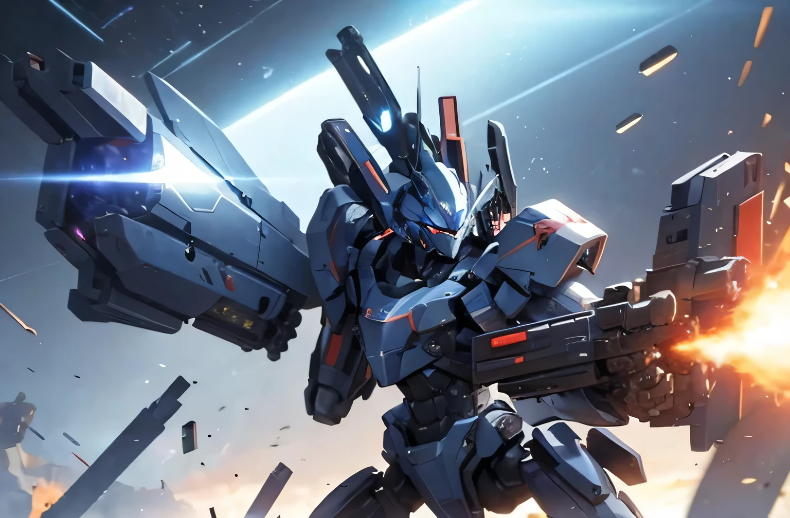 The robot I made had cannons on both shoulders.、He has a beam rifle in his right hand、He has a shield in his left hand。and、Box-shaped missiles are packed into the base of both legs.。The robot's head is equipped with sensors to improve its enemy detection capabilities.。The eyes look like those of a mass-produced GM.。The color scheme is green like the Self-Defense Forces。