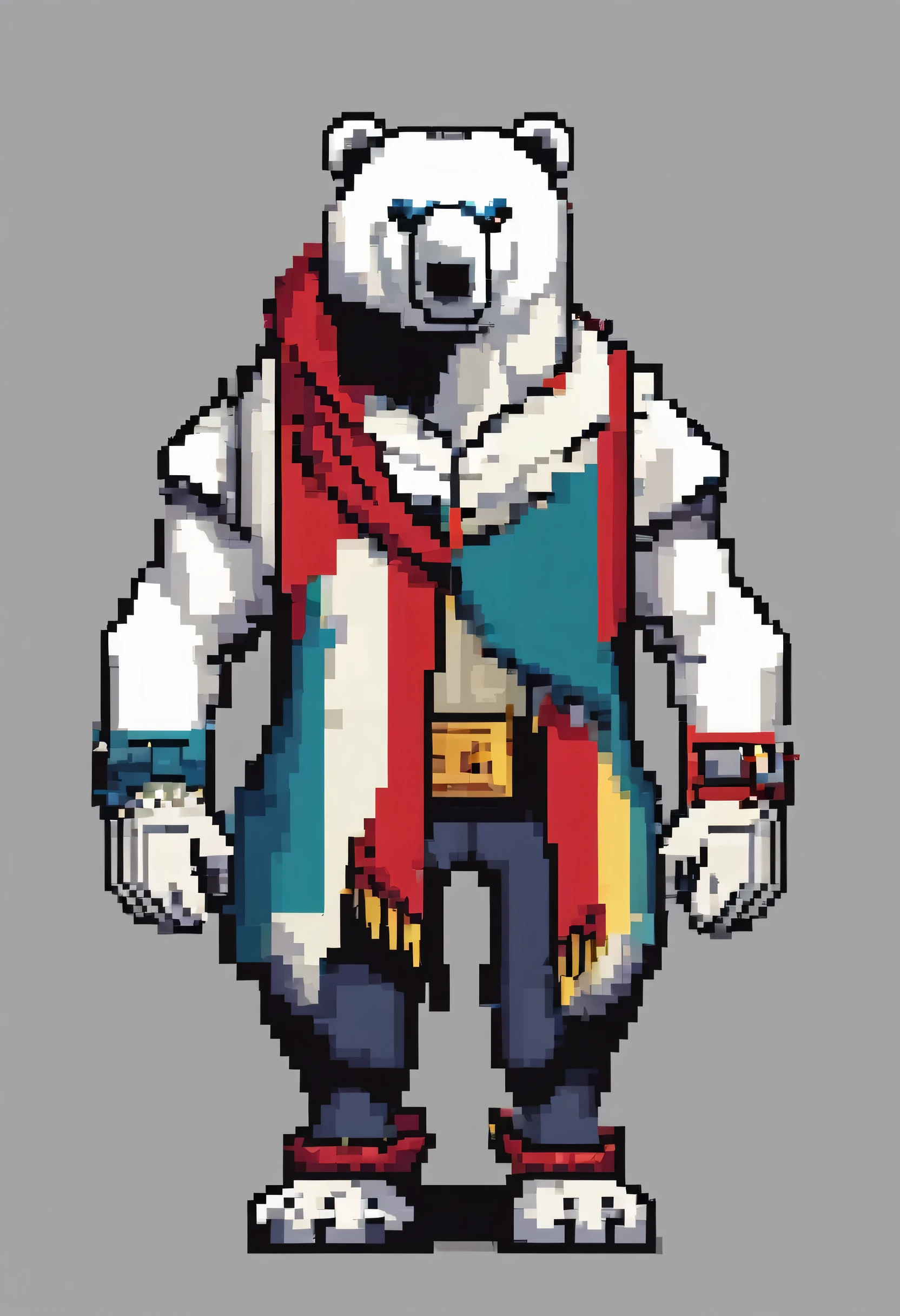 Spawn a vest、Take dumbbells、Q version of the polar bear IP image wearing a scarf