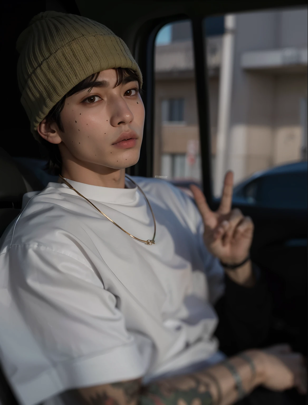 homem arafiado com camisa branca e uma planta ao fundo, profile picture with headshot, Kim TaeHyung , hyung kim, rosto bonito, Jimin\the full lips, inspirado em Kim TaeHyung bts, rosto bonito, taken at the beginning of 2020, Imagem de perfil, Jimin\o nariz grego, hyung tae, realista, Ultra-HD 