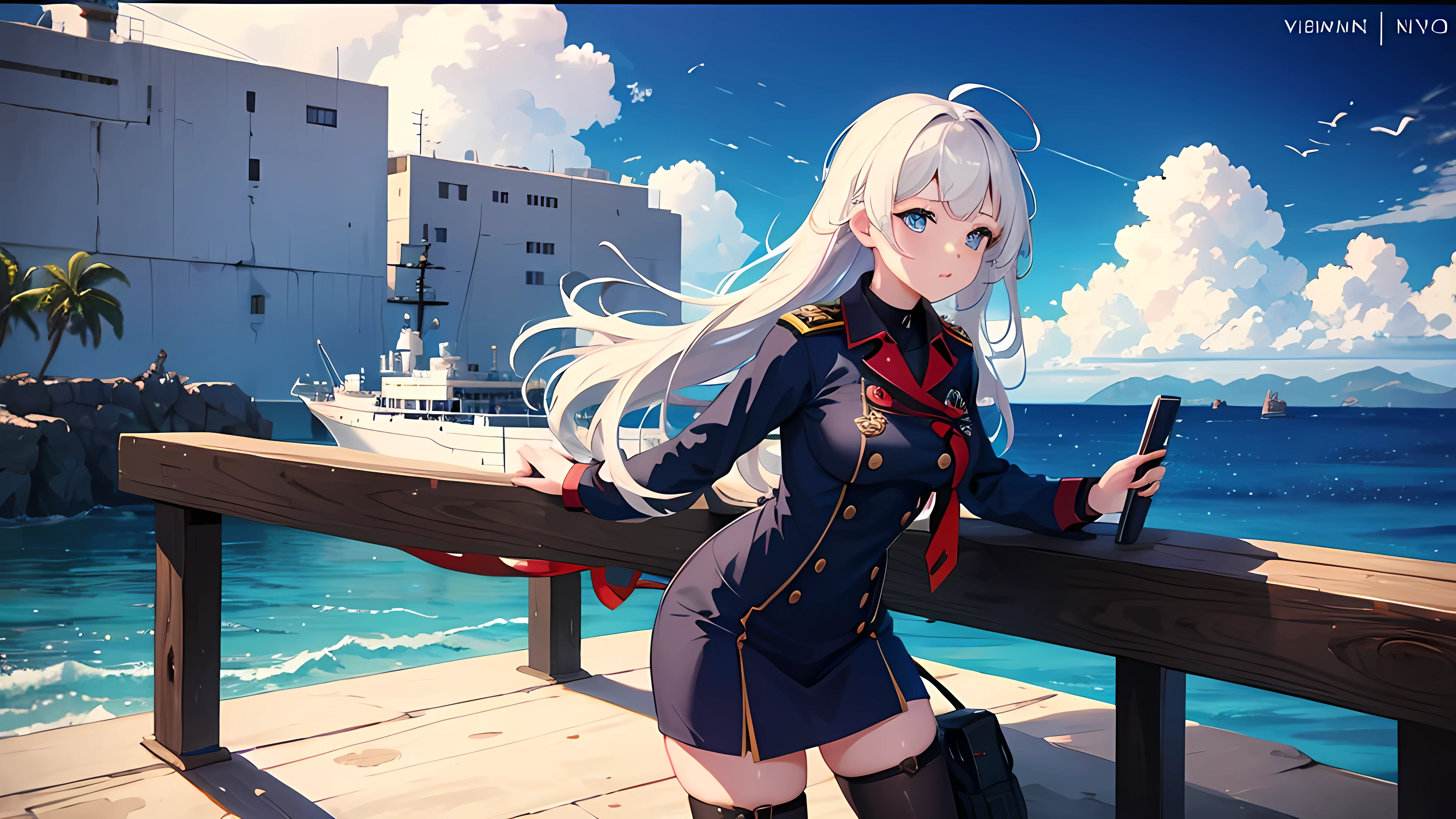 navy, 152mm, woman, Game loading picture, 4k