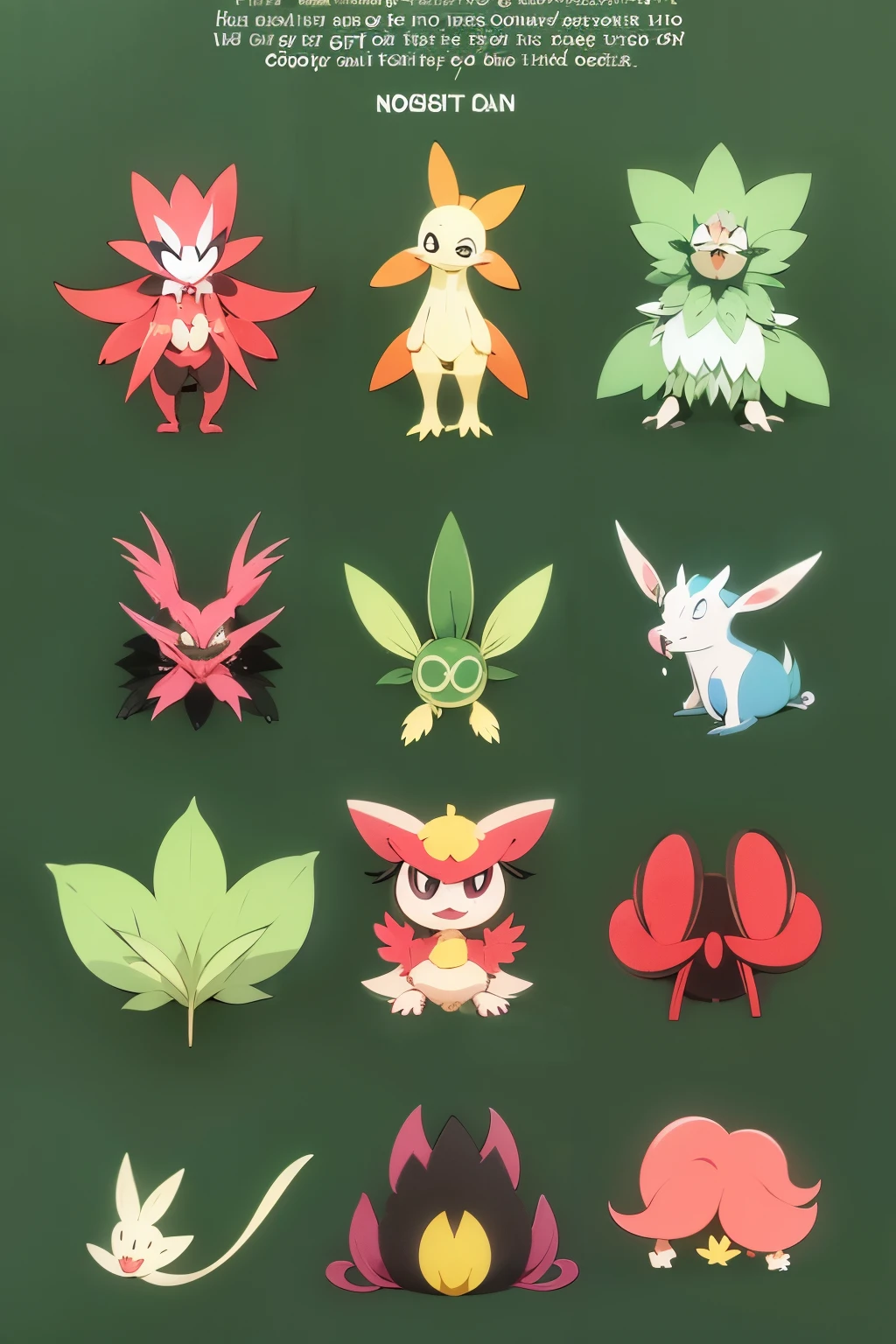 Novos pokemons , de tipo plantas