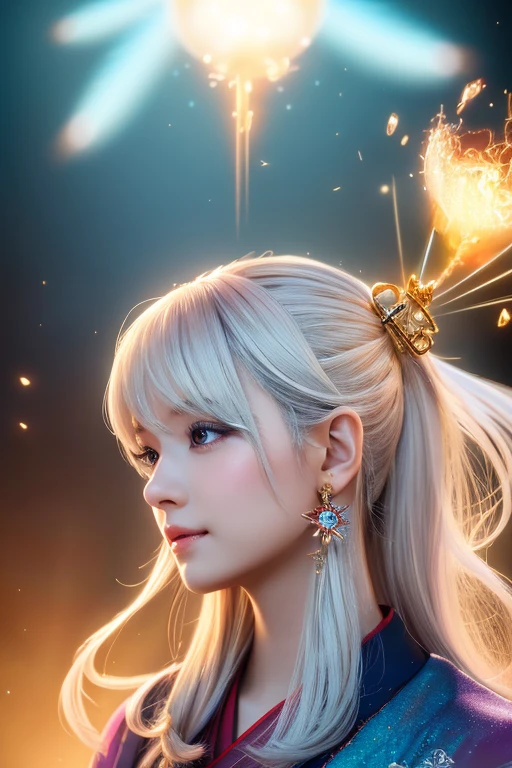 High quality CG illustration,((highest quality)), ((masterpiece)), (detailed), Perfect Face,日本の女god,Doll-like girl with angel wings, Archangel, , Look forward , Princess Crown, Dragon Horn, Look up at the camera, ,(Abysmal),(Are you okay, round, Symmetrical eyes),Delicate facial features, very slim and 細い体, (She has a mischievous smile),(Her face is kind and beautiful),Glass earrings in the ears,,(Blonde Hair),(Silvery white hair),(Dramatic Pose),(Flashy photos), Upturned eyes, Upward glance, Cluttered picture,(Hair flying in the air:2.0),(Background vortices and currents),(Dramatic Light),(Nice views),(Surrounded by beautiful feathers),Spectacular realism,Cinematic feel,(High-density image review:1.5),(Soft colors:1.2),超detailed,Dramatic Light,(複雑なdetailed:1.1), Complex background, Sparkling背景, Fractal Background,(Powerful Fangs:1.5)
,Big eyes,cute,Portrait photos,両手の中にうすいピンクの光るheart,Background pink,god秘的,Shrine maiden,女god,Beauty,cute,Beauty,The goddess,Anime Style,Anime CG,god様,gem,shine,luxury,god々Aura,crystal,dragon,Gal,Heavy makeup,Eyelashes,Feather coat,Decoration,Facing forward,Anime Style,kimono,Sparkling,gem,左手にcrystalを持つ,heart,Benefits,Fortune telling,luxury,gold,luxuryなDecoration,luxuryな背景,noble,おRich man,Love luck,和風の女god,altar,dragongod,Aurora,Rainbow-colored,真Facing forward,luxury絢爛,shine,dazzling,Aurora,Rich man,wealthy class,Fairy,Gray Hair,Light blue hair,earrings,gemが沢山付いた服,Hanfu ,god社,prayer,Rainbow-coloredの髪と花の冠を持つ女性の接写, Anime Style 4k, detailedなDigital anime art, 8Kの高品質でdetailedなアート, Beautiful anime portraits, Anime fantasy artwork, Anime fantasy illustration, anime art wallpaper 4k, anime art wallpaper 4k, Digital anime art, Highly detailed digital art in 4K, Anime Style. 8k,目線はFacing forward,Gold Folding Screen,,,,