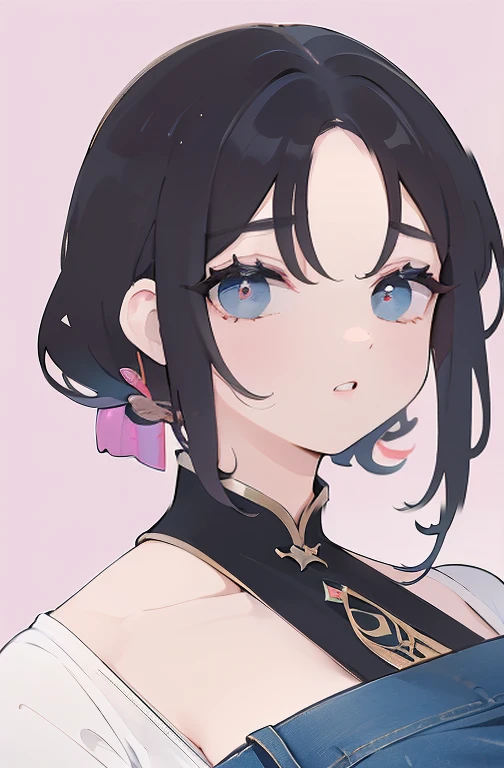 2D Illustration, anime, a painting portrait in fine arts, in manhwa style, {{Bishamon de noragami}}, 30 anos de idade,, mulher,1 garota, loiro, cabelo longo, olhos roxos, inventar, lindo, High definition, Obra de arte, melhor qualidade, alto detalhe, alto detalheed eyes, Grain Filter, detailed lips, high resolution, ultra-detalhado, retrato, mulher caucasiana, realistic proportions, Anatomicamente preciso, bochechas rosadas; alta qualidade, premiado, high resolution, 8K, ((altamente detalhado:1.3), com volumosos cabelos ondulados, With peach loiroe bangs and olhos roxos and voluminous lips, {{cropped preto}, ((jeans curtos)), Anime style illustration, Ganhar
