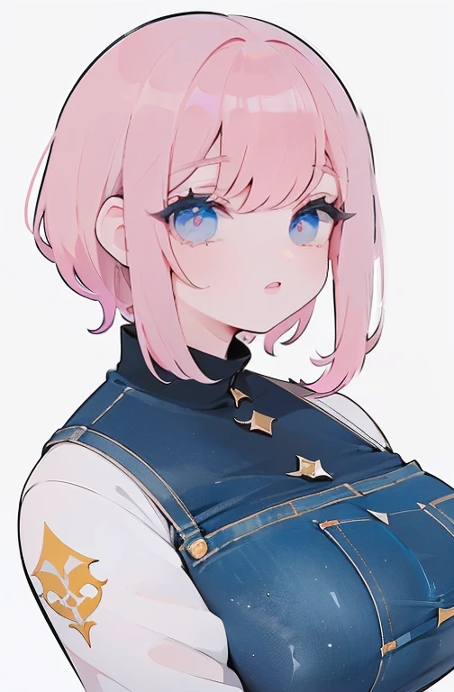 2D Illustration, anime, a painting portrait in fine arts, in manhwa style, {{Bishamon de noragami}}, 30 anos de idade,, mulher,1 garota, loiro, cabelo longo, olhos roxos, inventar, lindo, High definition, Obra de arte, melhor qualidade, alto detalhe, alto detalheed eyes, Grain Filter, detailed lips, high resolution, ultra-detalhado, retrato, mulher caucasiana, realistic proportions, Anatomicamente preciso, bochechas rosadas; alta qualidade, premiado, high resolution, 8K, ((altamente detalhado:1.3), com volumosos cabelos ondulados, With peach loiroe bangs and olhos roxos and voluminous lips, {{cropped preto}, ((jeans curtos)), Anime style illustration, Ganhar