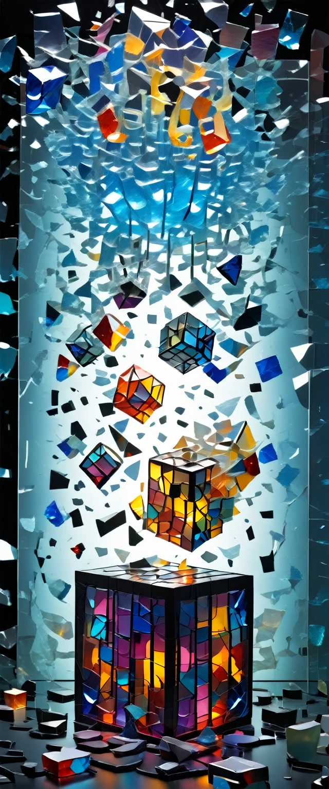 ral-3dcubes,Made_of_pieces_broken_glass,The void roared and trembled violently,and the whole universe was shaking like a broken painting,as if there was a rushing sound,about to burst,
The box was too mysterious. After cracks appeared,the overflowing light rain became stronger by an unknown number of times,
Shi Hao was under tremendous pressure,and he couldn't bear it anymore. The substance in this box was too terrifying. It wanted to erode him and cause him to fall into the darkness,
It pours out divine radiance,but the result is like a surge of the most intense dark matter,
Sacred dark matter,the older pure dark matter,