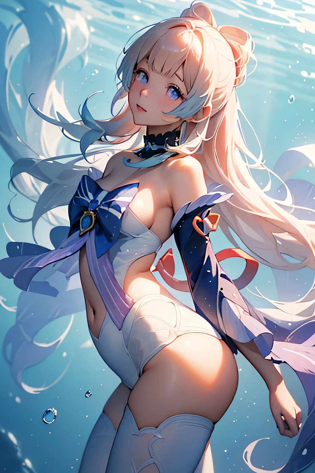 [sangonomiya_kokomi_genshin]:1.5,((masterpiece,highest quality,Detailed images,Beautiful images))1.4(kokomi images、Sandy Beach、shipwrecks、The wind is blowing、Bright lighting overall、Backlight、A fantastic atmosphere、Thick Fog)1.3,(from side)1.1(Beautiful body lines、Legs wrapped in tights)
