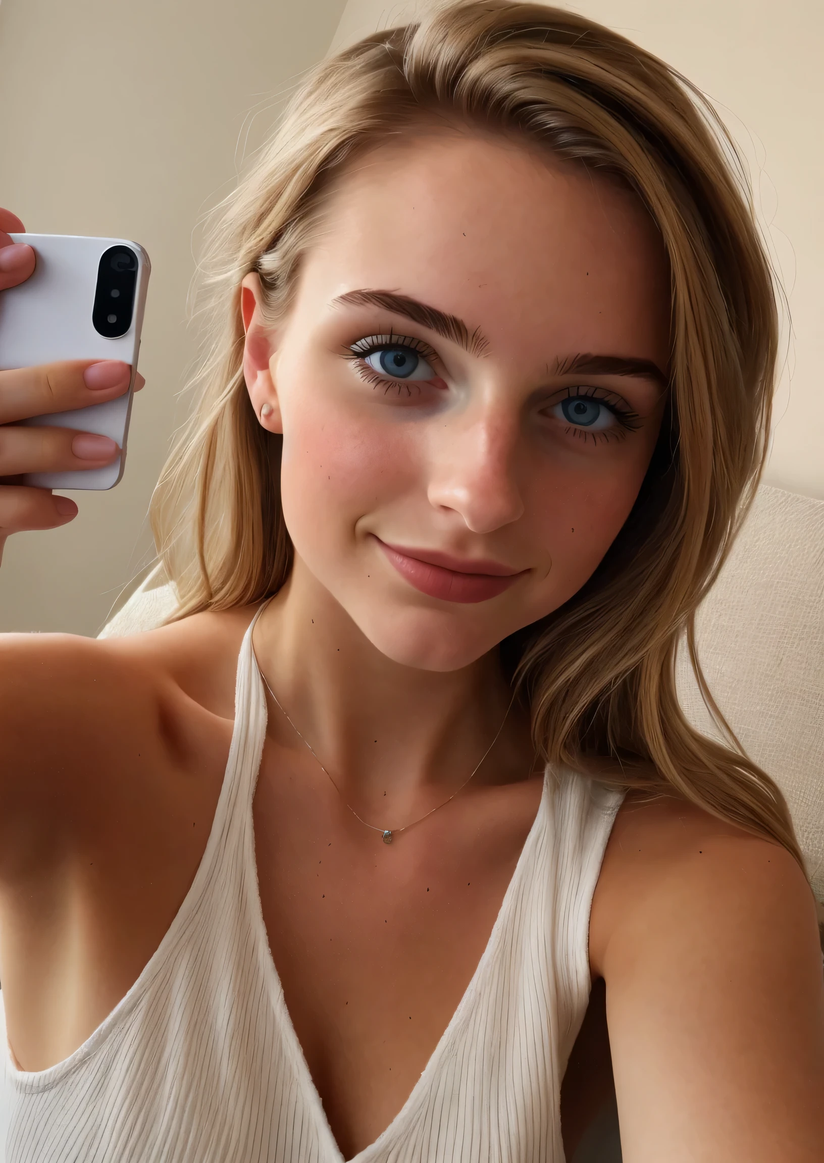 Beautiful young woman taking a selfie, Taken with iPhone camera