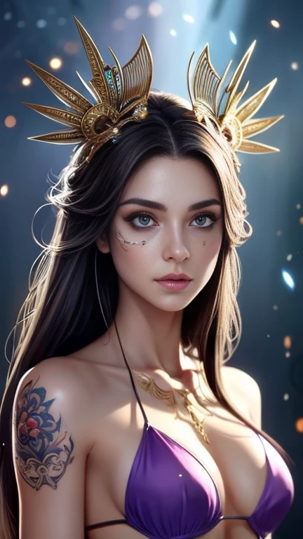 Wizard,witch,Beautiful Hair,luxury,wonderful,elegant,complicated,High detail,Digital Painting,Art Station,Concept Art,Sharp Focus,Illustration,Art by Ross Tran,sexy ultra micro bikini,Perfectly beautiful big bust,beautiful abs,Perfectly beautiful designed and detailed face,Perfectly beautiful hair,disaster々Cool atmosphere,Perfectly beautiful and balanced body,silky and beautiful skin,Perfectly beautiful and balanced face,have a magic wand in hand, Perfectly beautiful designed and detailed tattoos,Perfectly beautiful designed and detailed a little face war paint,Use magic,full body photo ,Beauty