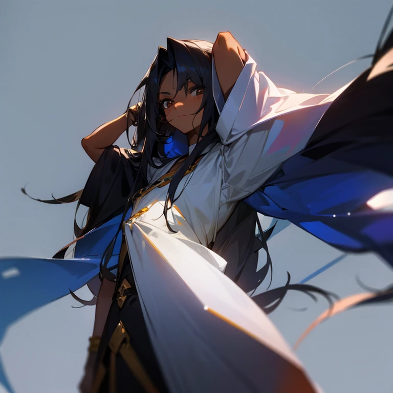 Dark skin long hair