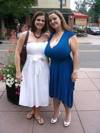 angled view, plain dress, plunging neckline, cleavage, (big giant enormous oversized massive huge colossal breasts:1.5), (gigantic sagging breasts:1.5), (very long thick full hair), (extremely long flowing hair), symmetric breasts, slender