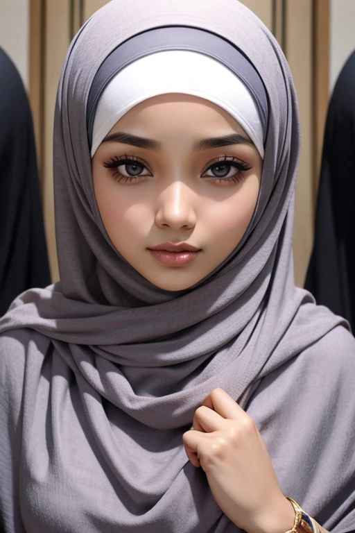 The muslim woman use hijab and cadar