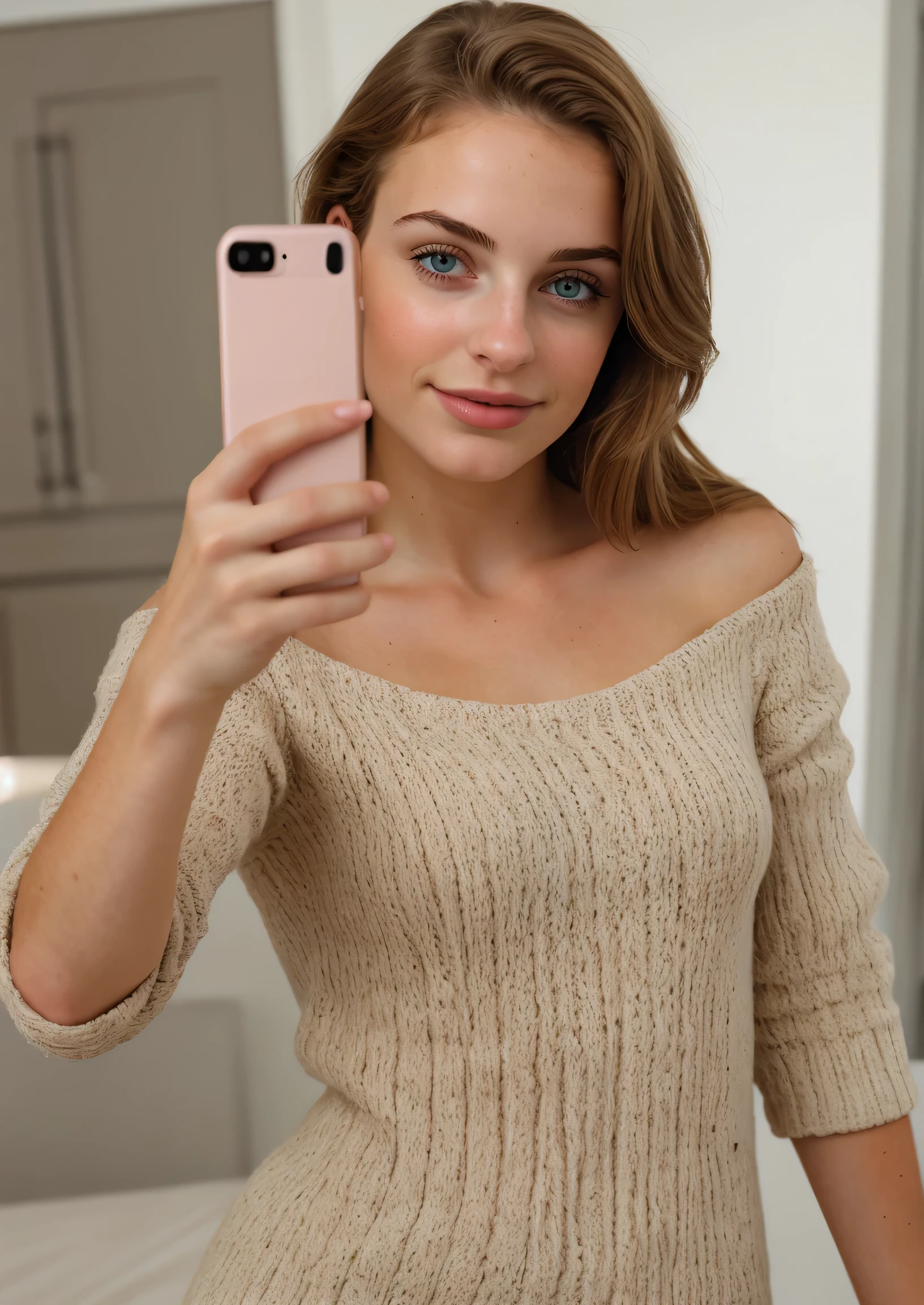 Beautiful young woman taking a selfie, Taken with iPhone camera