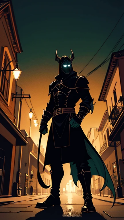 crie um personagem de ded, a black dragonborn measuring two meters and eighty centimeters, his tail will be one meter long, he is of the rogue class, the setting will be the streets of a lush-looking medieval kingdom at night, o personagem usa um sobretudo negro cheio de adornos prateados, vermelhos e verdes, your clothes are light and your face is exposed, as ruas devem estar movimentadas