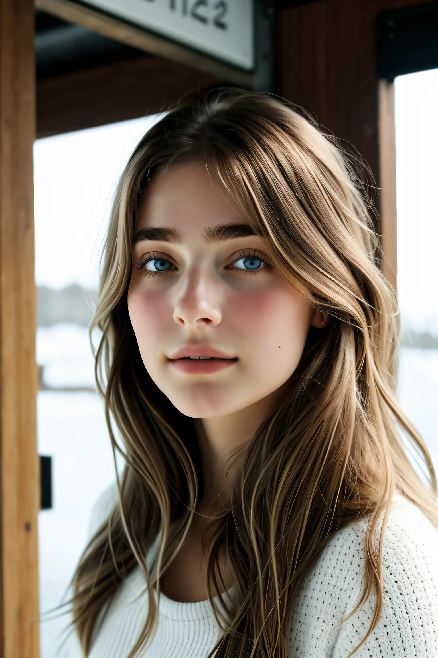 1 person, (Realist:1), Brown Hair, Long Hair, iris, Happy、White beauty。
