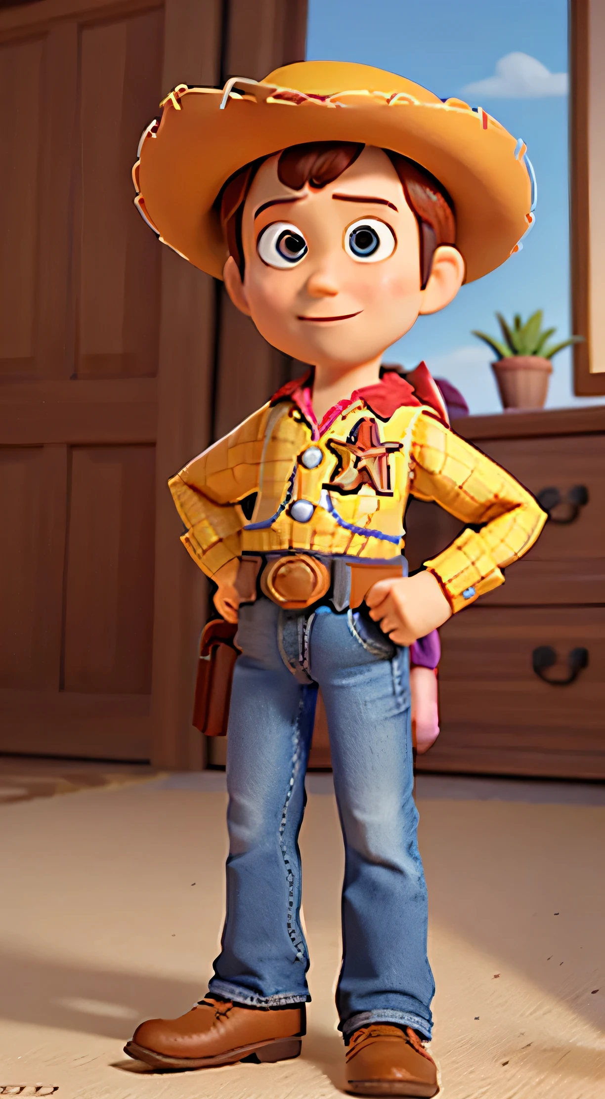 Coloque o garoto cowboy, personagens de toy story