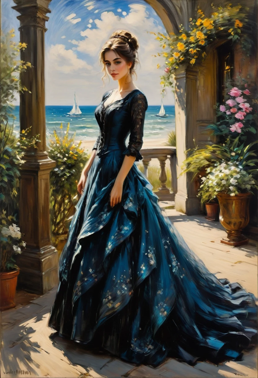 by Claude Monet and Andrew Atroshenko, best quality, masterpiece, very aesthetic, perfect composition, intricate details, ultra-detailed